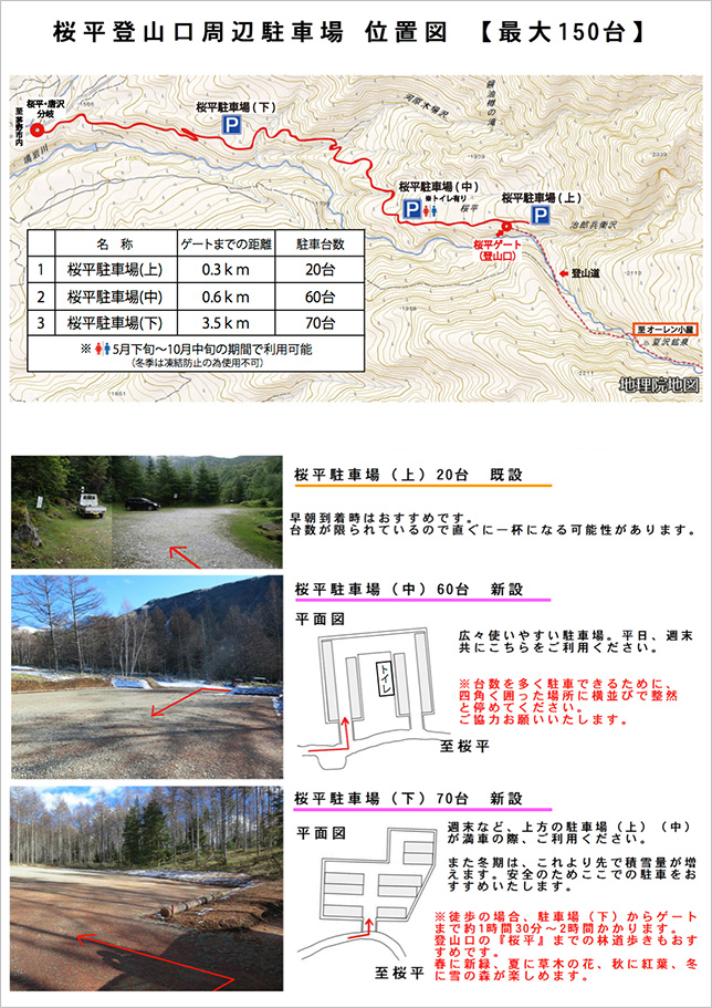 桜平駐車場説明図