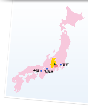 地図　八ヶ岳の場所