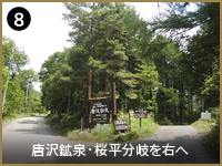 8. 唐沢鉱泉・桜平分岐を右へ