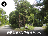 4. 唐沢鉱泉・桜平分岐を右へ